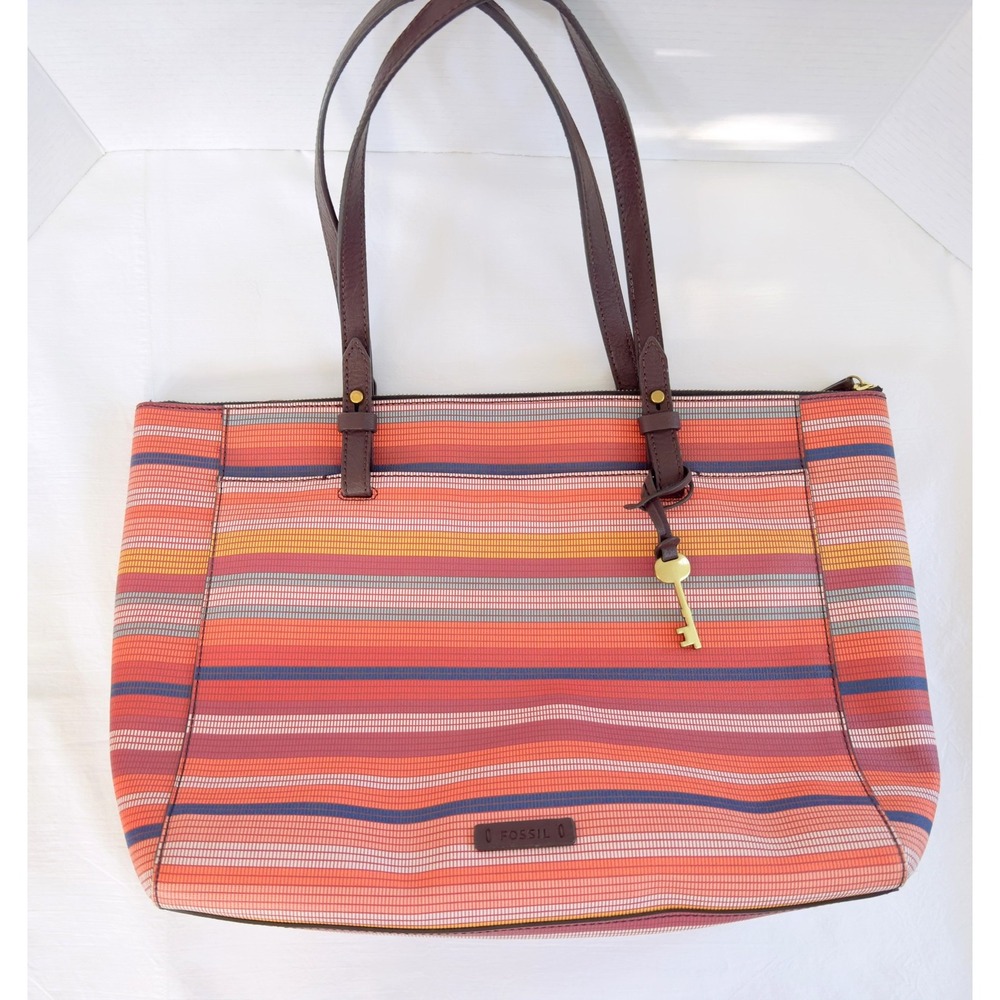 Fossil RACHEL Tote Shoulder Multi Bag ZB7446 Zip Top Man-Made Material